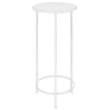 Plant Stand Set 3 Pieces Vintage Style Metal Antique White 245937