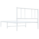 ZNTS Metal Bed Frame without Mattress with Headboard White 90x200cm 352522