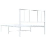 ZNTS Metal Bed Frame without Mattress with Headboard White 90x200cm 352522