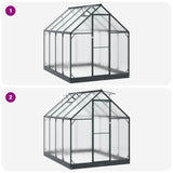 Garden Greenhouse with Door Anthracite 183.5 x 243.5 x 207 cm 3433042