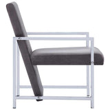 Armchair with Chrome Feet Dark Gray Velvet 282269