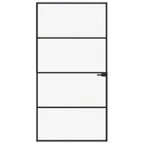 ZNTS Interior Door Black 102x201.5 cm Tempered Glass&Aluminium 153661