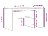 Corner Desk with Drawer White 102 x 88 x 75 cm 3337273