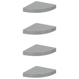 Floating Corner Shelves 4 pcs High Gloss Grey 25x25x3.8 cm MDF 323894