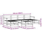 Garden Lounge Set 6 pcs Wax Brown Solid Pine Wood 3418117