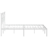Metal Bed Frame without Mattress with Headboard White 140x200cm 353489