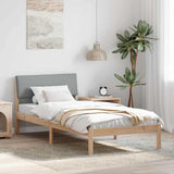 Bed frame Brown and light grey 100 x 200 cm Solid pine wood 878559