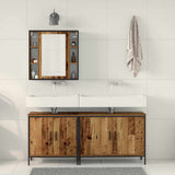 Bathroom Furniture Set with Shelf 3 pcs Brown Engineered wood 3332561