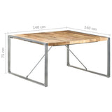 Dining Table 140x140x75 cm Rough Mango Wood 321575