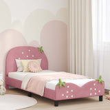 Children's Bed Frame with Headboard Pink 80 x 200 cm Velvet 42011076