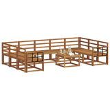 Outdoor Sofa Set 10 pcs Natural Solid Acacia Wood 3367027