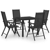 5 Piece Garden Dining Set Aluminium Black 3070649