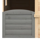 Playhouse with Lockable Door and Flower Pots Solid Wood Fir 93687