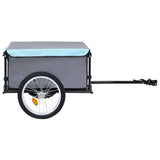 Bike Trailer Grey and Blue 65 kg 92589