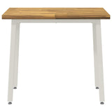 110 x 55 x 75 cm Solid Acacia Wood White Rectangular 937585
