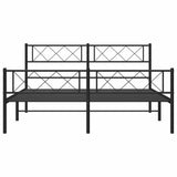 Metal Bed Frame without Mattress with Footboard Black 120x200cm 372293