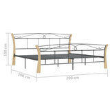 Bed Frame without Mattress Black Metal 200x200 cm 324889