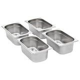 Gastronorm Containers 8 pcs GN 1/4 100 mm Stainless Steel 50902