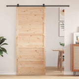 Barn Door Natural 80 x 2.5 x 208 cm Solid Pine Wood 870410