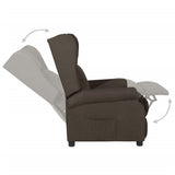 Recliner Chair Dark Brown Fabric 340954