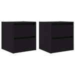 ZNTS Wall-mounted Bedside Cabinets 2 pcs Black Oak 38x34x40 cm 861250