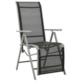 Garden Chair Set of 2 Black and Silver Powder-coated aluminium 312197