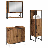 Bathroom Furniture Set with Shelf 3 pcs Brown Engineered wood 3334367