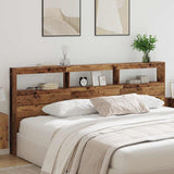 Headboard with Shelf Old Wood 220 x 17 x 102 cm Engineered Wood 886256