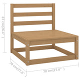 ZNTS 9 Piece Garden Lounge Set Solid Pinewood 3076142