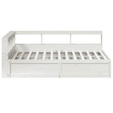 Bookcase Bed without Mattress White 160x200cm Solid Wood Pine 3324455