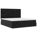 Ottoman Bed with Mattresses Black 160x200cm Velvet 3313411