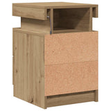 Bedside Cabinet with LED Artisian Oak 35x39x55 cm Engineered Wood 857656