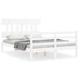 Bed Frame without Mattress White Small Double Solid Wood 3195127