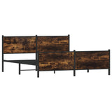 Metal Bed Frame without Mattress Smoked Oak 200x200 cm 3301358