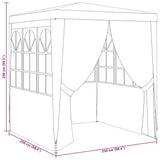 Professional Party Tent with Side Walls 2.5x2.5 m Blue 90 g/m 48519