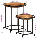 2 Piece Side Table Set Solid Wood Acacia 4013514