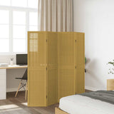 Room Divider 4 Panels Brown Solid Wood Paulownia 358817