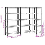 5-Layer Storage Shelves 3 pcs Anthracite Steel&Engineered Wood 3307594