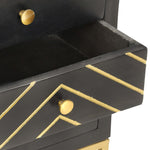 ZNTS Bedside Cabinet Black and Gold 40x30x50 cm Solid Mango Wood 286517