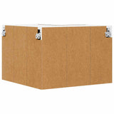 Hanging Cabinet Smoked Oak and White 57 x 57 x 40 cm 884190