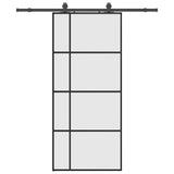 Sliding Door with Hardware Set Black 90x205 cm ESG Glass 3375811