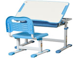Kids Desk and Chair Set, Height Adjustable Student Writing Desk, Children School Study Table with T3398P347709