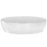 Coffee Table Hammered Silver 100x50x28 cm Aluminium 246506