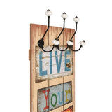 Wall-mounted Coat Rack with 6 Hooks 120x40 cm LIVE LIFE 245849