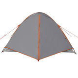 ZNTS Camping Tent Dome 3-Person Grey and Orange Waterproof 94411