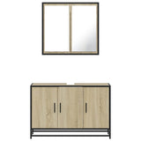 ZNTS 2 Piece Bathroom Furniture Set Sonoma Oak Engineered Wood 3300891