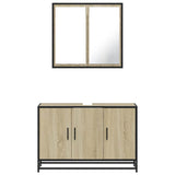 2 Piece Bathroom Furniture Set Sonoma Oak Engineered Wood 3300891