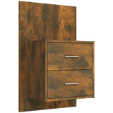 Bed Headboard with Cabinets Smoked Oak Engineered Wood 3115713
