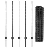 Welded Wire Fence 10 x 1.2 m PVC-Coated Steel Grey Mesh 3336066