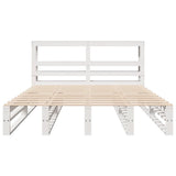 Bed Frame without Mattress White 140x200 cm Solid Wood Pine 3306496